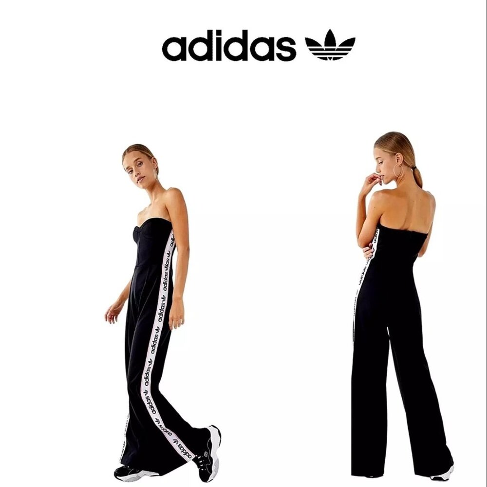 adidas Originals Strapless Wide Leg Jumpsuit Size:XS
